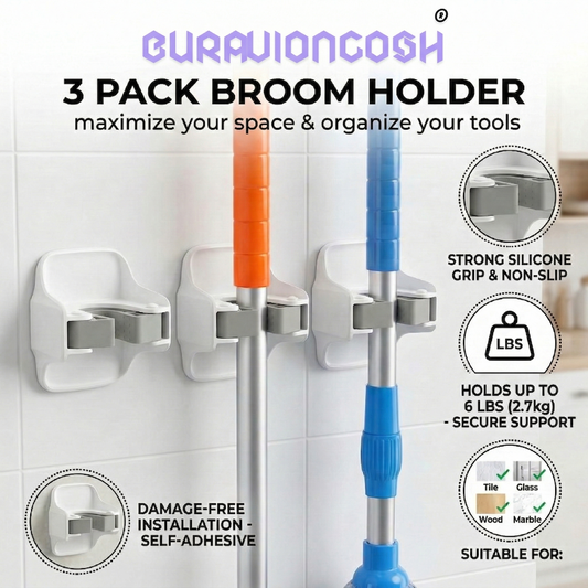 Buravioncosh® 3 Pack Broom Holder