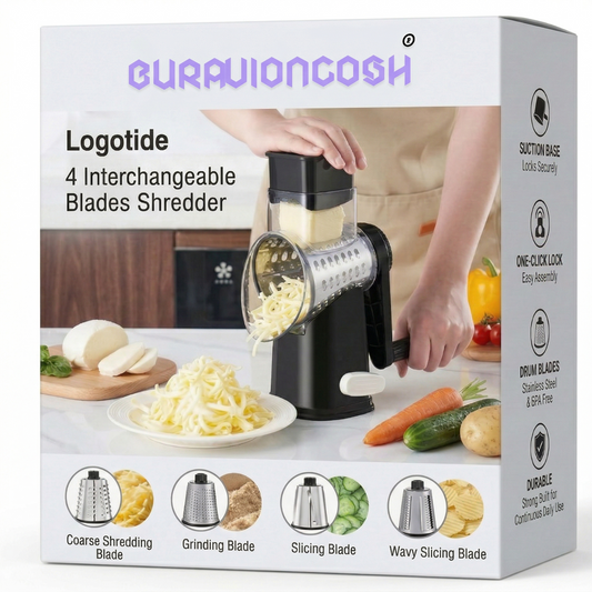Buravioncosh® 4 Interchangeable Blades Cheese Shredder